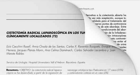 Article publicat: Cistectomía radical laparoscópica en els tumors clínicament localitzats